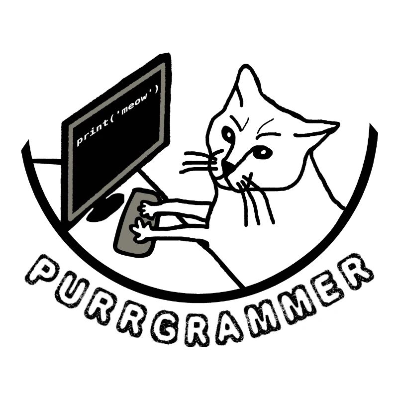 PURRGRAMMER Katze am Computer
