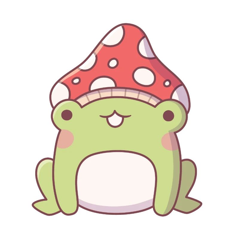 Cute Toadstool Frog Doodle