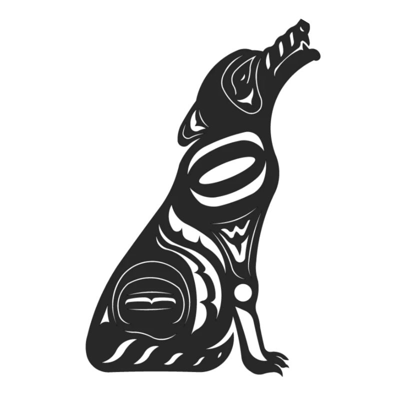 Totem howling wolf black