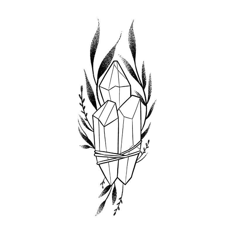 Dotwork floral crystal
