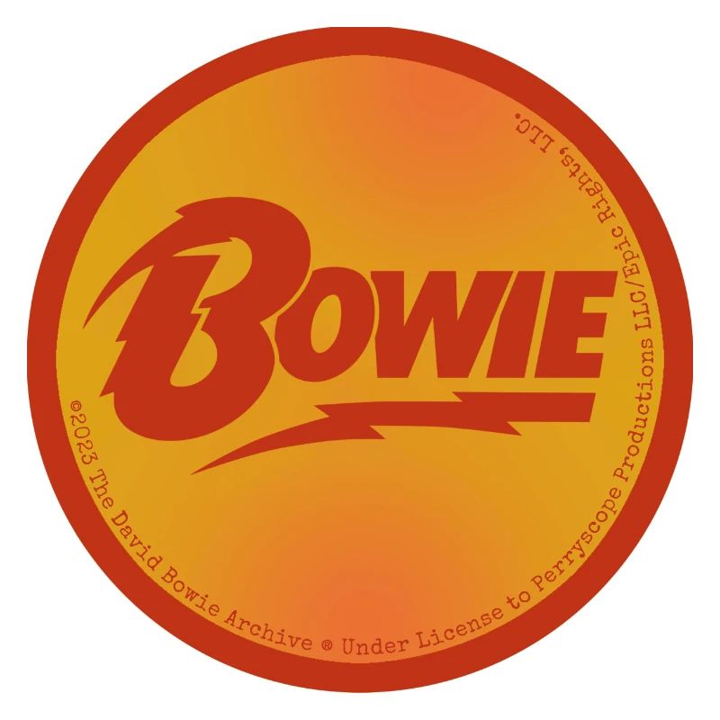 David Bowie Red Lettering With Flash