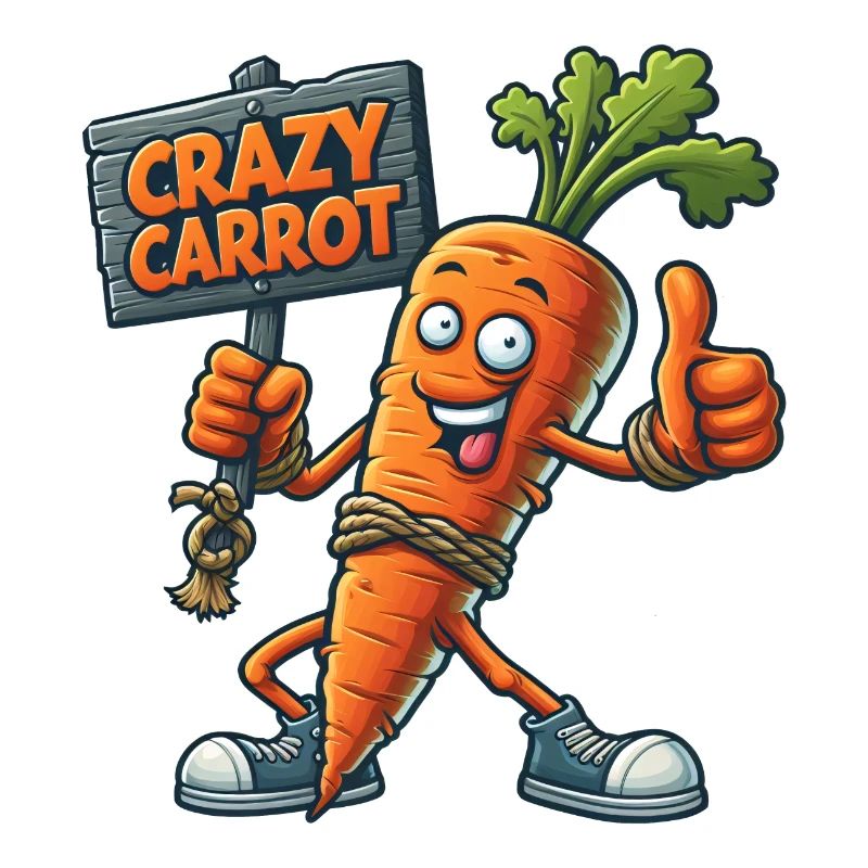 Crazy Veggies: Carrot With Shield Thumbs Up