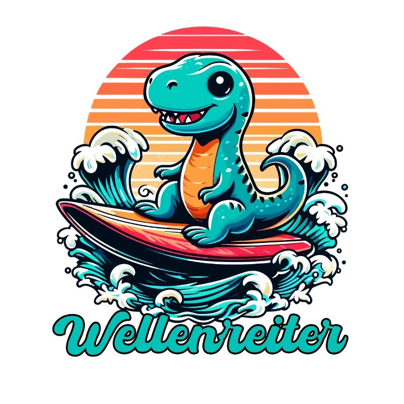 Mignon T-Rex Surfer Surfer Cadeau de surf