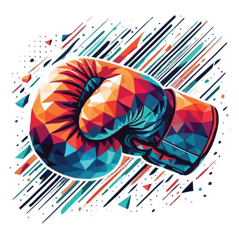 gant de boxe coloré Style Polygon