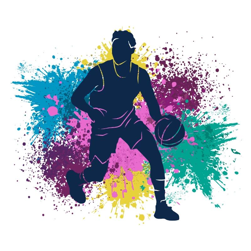 Basket-ball éclaboussures de couleur Grungy