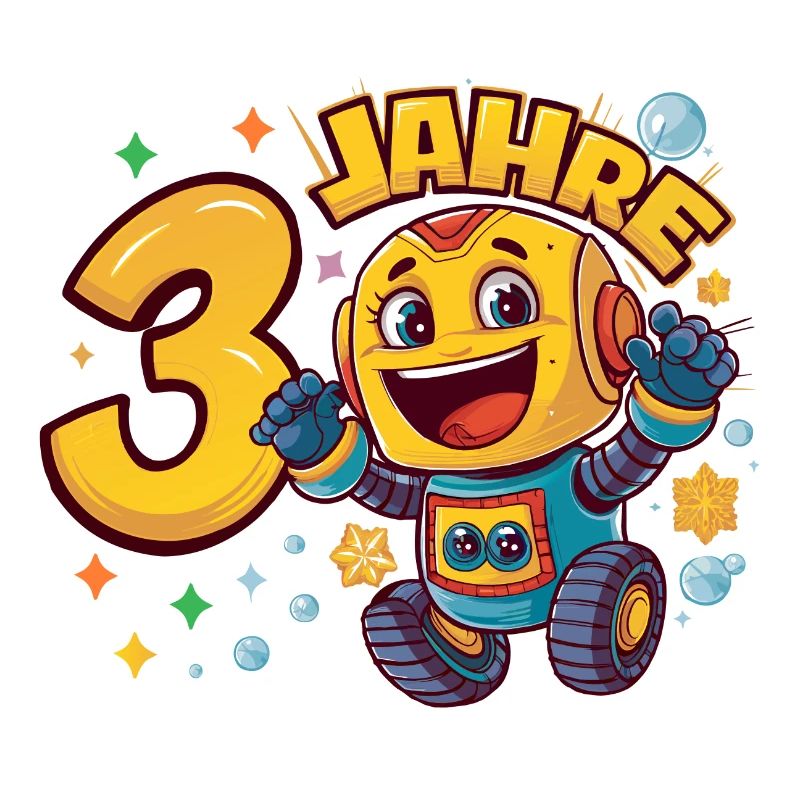 Dritter Geburtstag Kleiner Astronaut Roboter