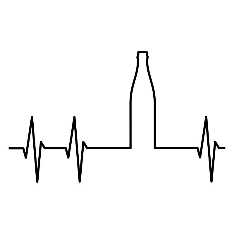Elektrokardiogramm mit einer Bierflasche