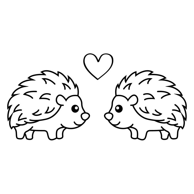 Igel Comic Paar Liebe