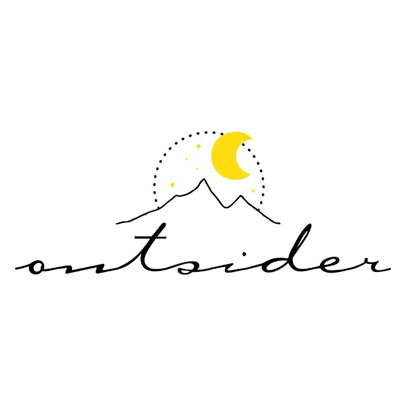 Outsider – minimalist design mountains moon boho