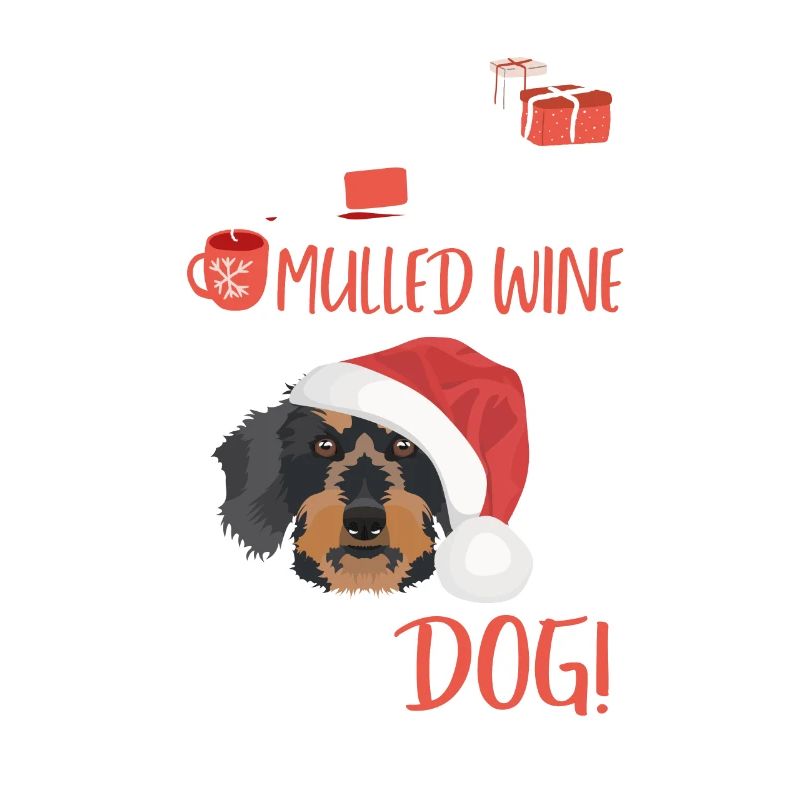 Teckel à poil dur Vin chaud Noël