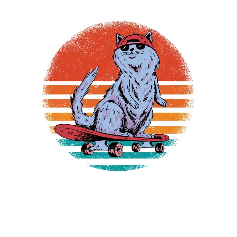 Coole Katze Mit Skateboard Ich Mache Was Ich Will