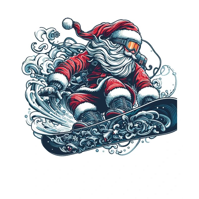 Santa Clause Snowboard Ride