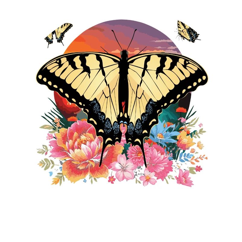 Tiger Swallowtails Sind Eine Mädchen Beste