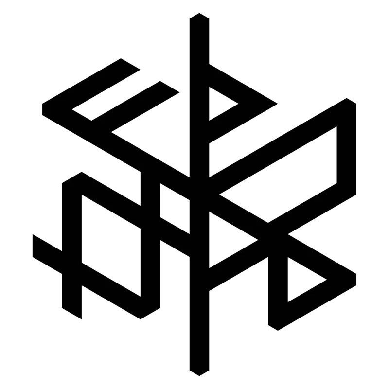 Thuringian "Þuringa" hexa binding rune, right / cw, QRF0 ©