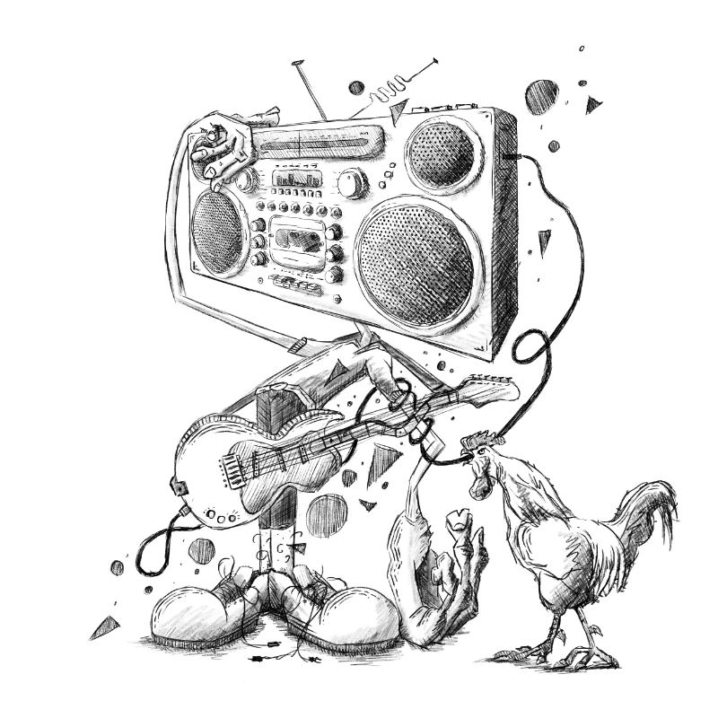 Ghettoblaster Rock Design