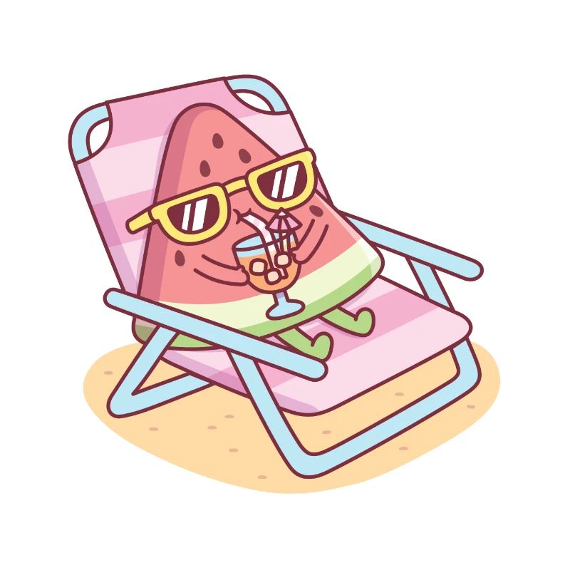 Mignonne pastèque Chilling On Beach Chaise