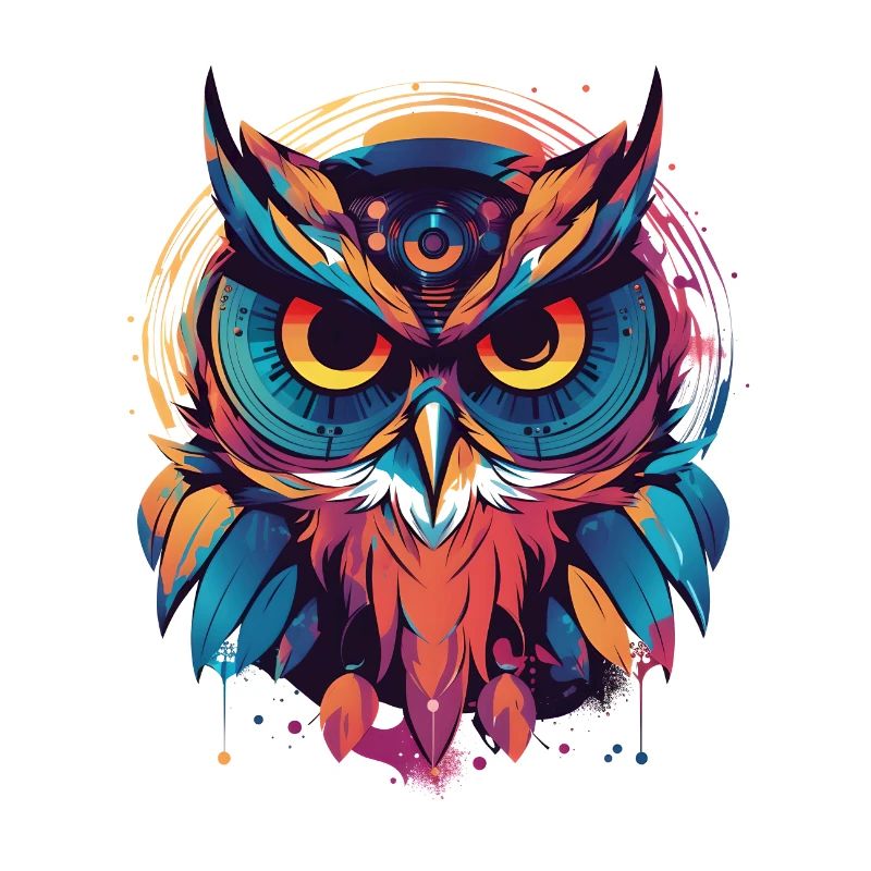 Süße boho Eule indie farbenfroh