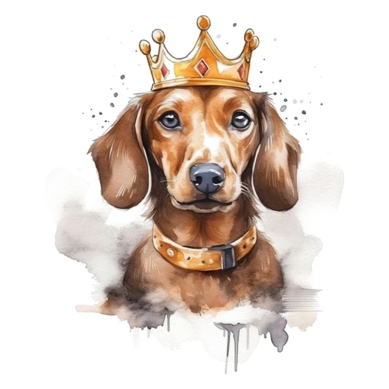 Dachshund with crown