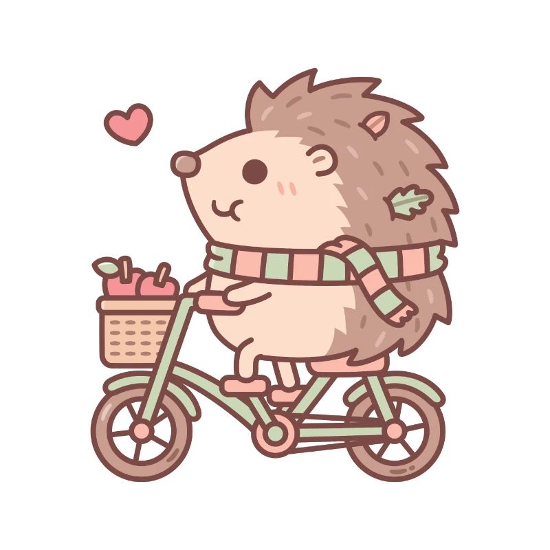 Hérisson mignon équitation à vélo