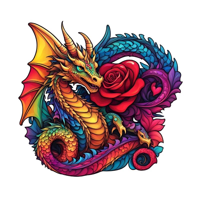Drache mit Ros