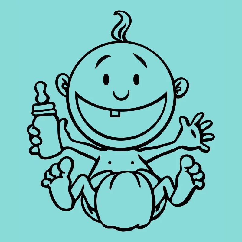 Le bébé rit.