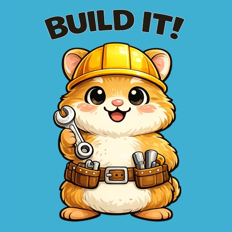 Construction trolley: construction helmet and tools