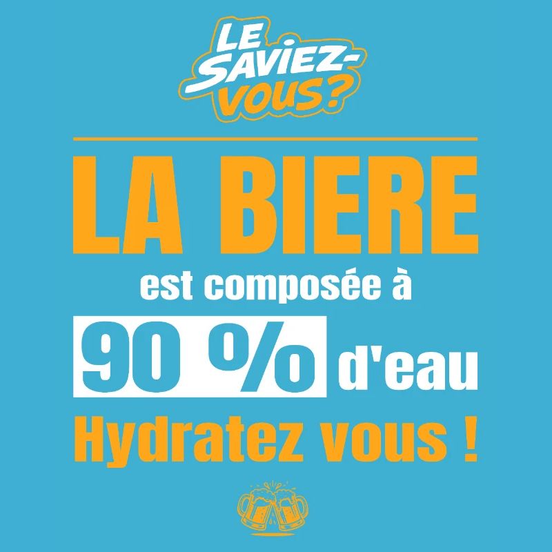 La bière est composée à 90% d'eau, hydratez vous !