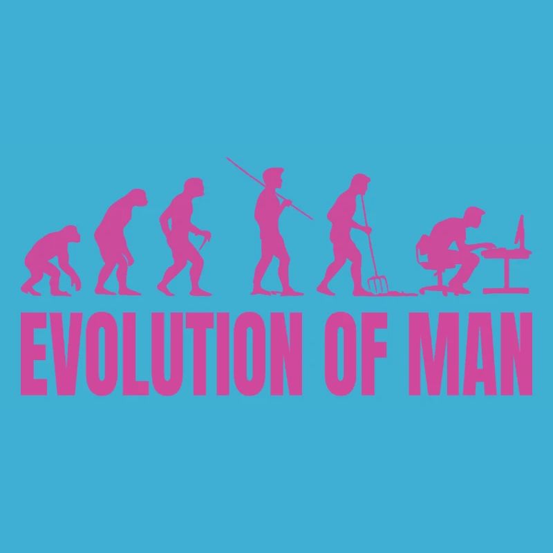 Evolution of Man Programmierer Informatik pink