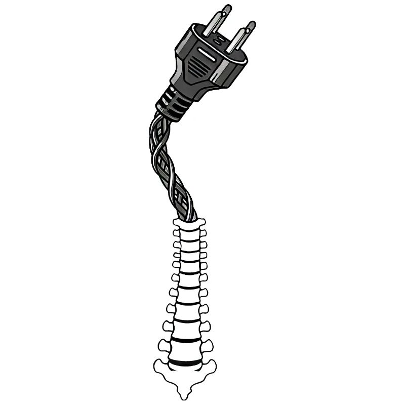 Cyborg Silhouette Spine Plug Artificial