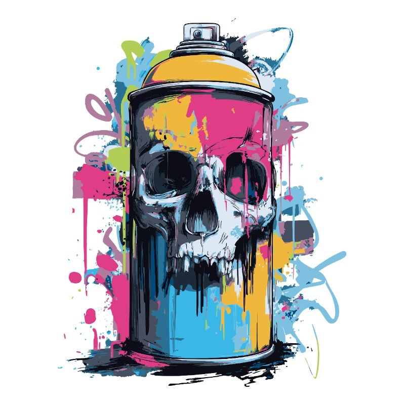 Skull Graffiti Spray Can
