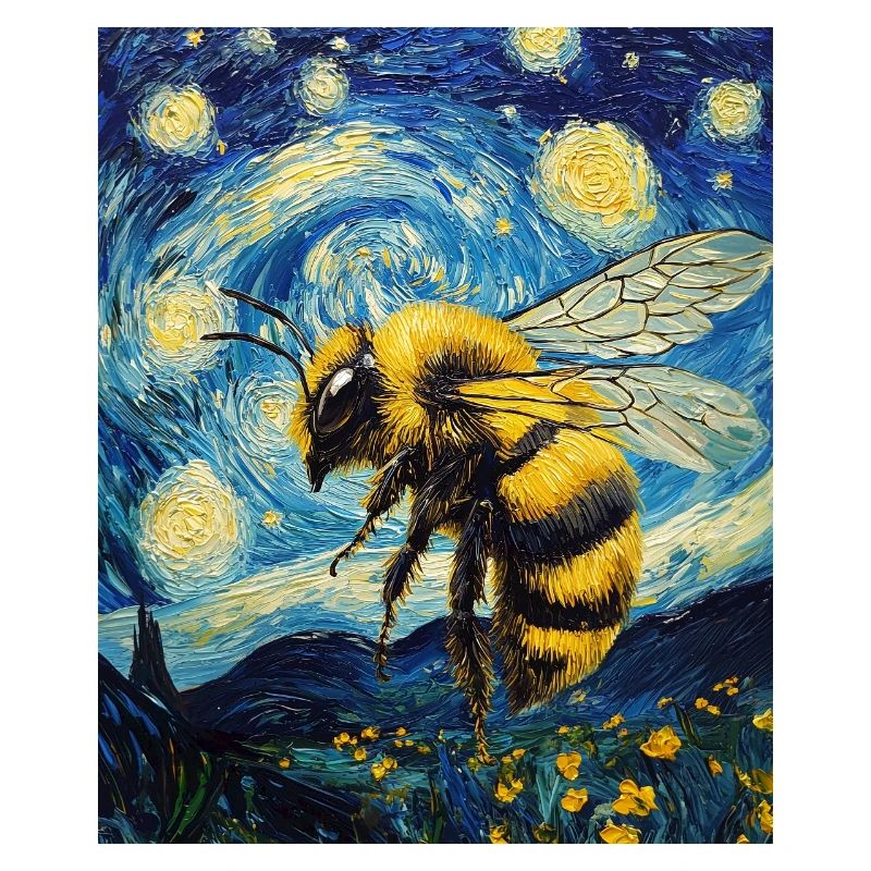 Bee Van Gogh Style Starry Night
