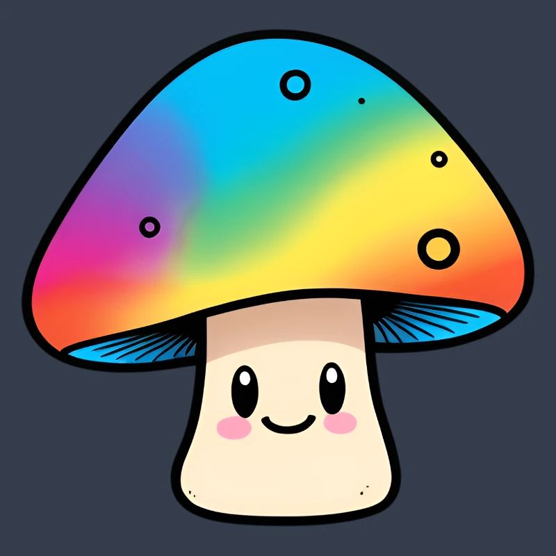 Conception des champignons arc-en-ciel Kawaii