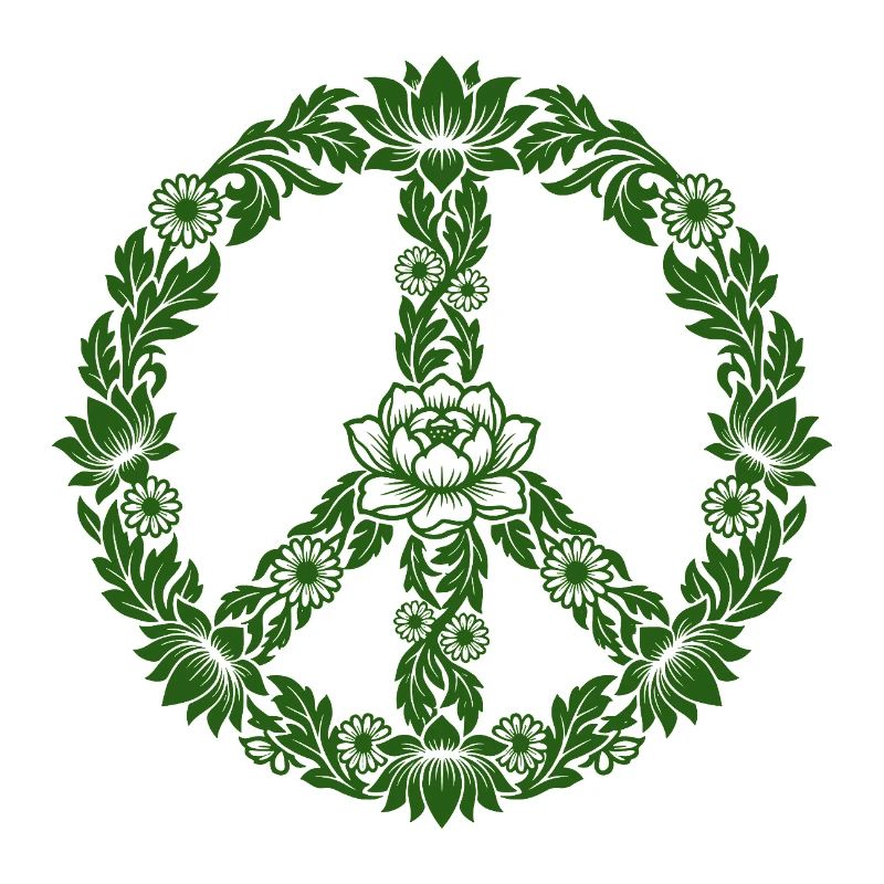 Peace Zeichen Blumen Floral Boho Style