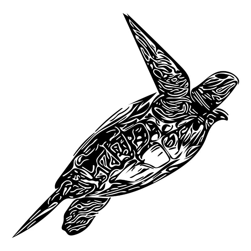Vintage turtle emerging