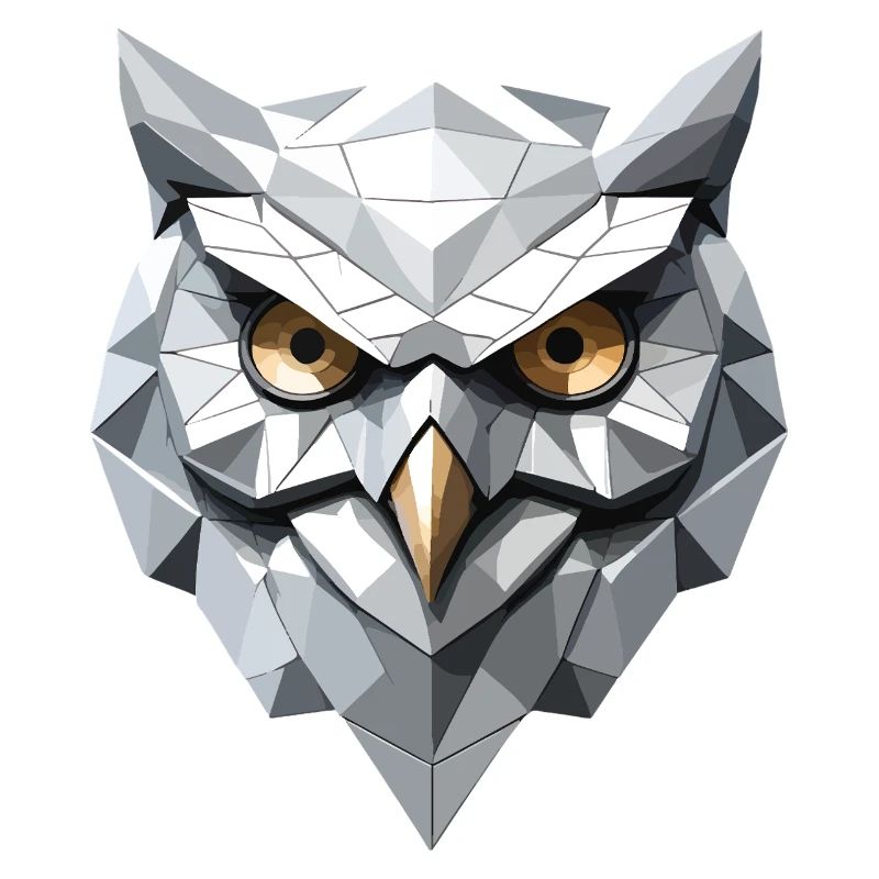 Masque de hibou - Design Low Poly