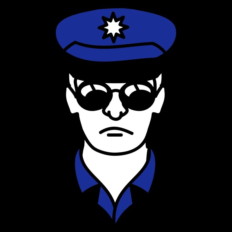 Cool police man face head