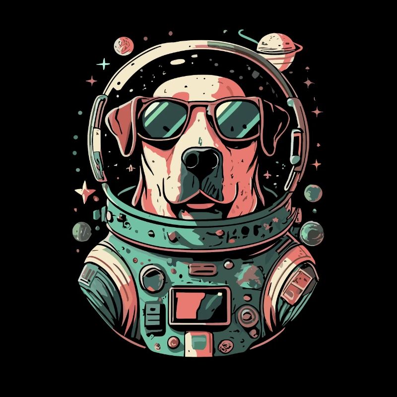 Chemise Labrador de l’espace rétro oeuvre colorée