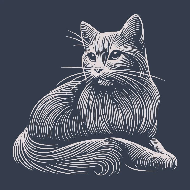 White Cat Patterns Light Strokes