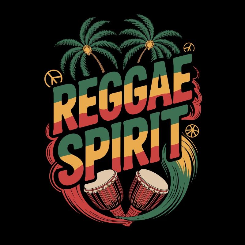 Reggae Spirit Tropical Palm Djembe -rummut