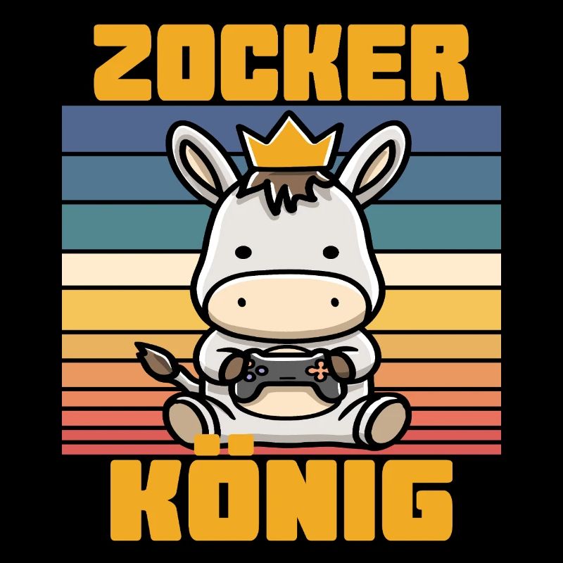 Zocker König krone auf esel