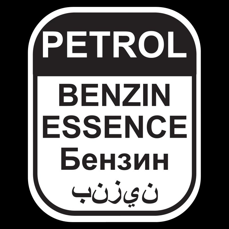 Petrol stickers (in five languages)