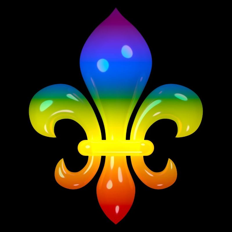 Fleur de Lys in rainbow colours