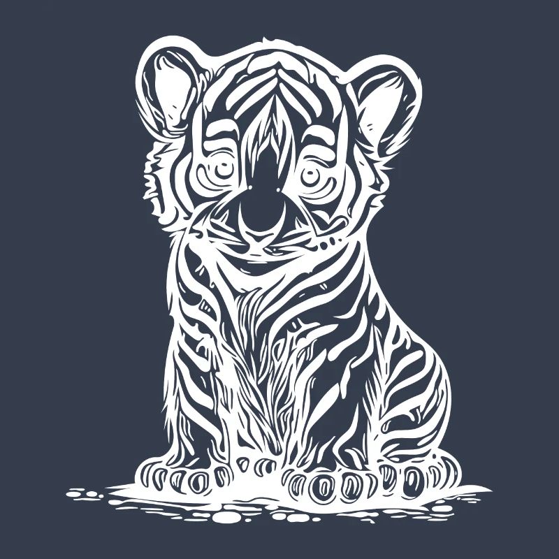 Cute little tiger with elegant striped pattern