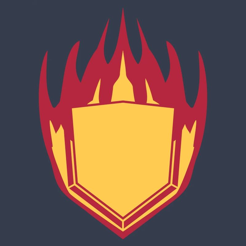 hot fire flames angular shield emblem emblem frame