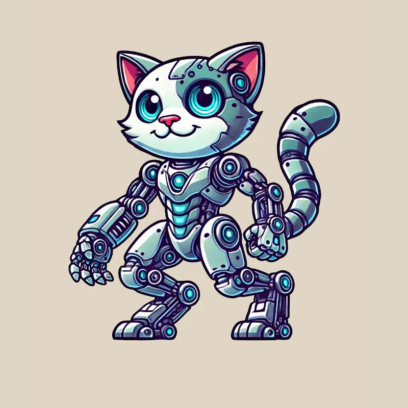 Cat Cat Robot Machine Sci-Fi Cyborg