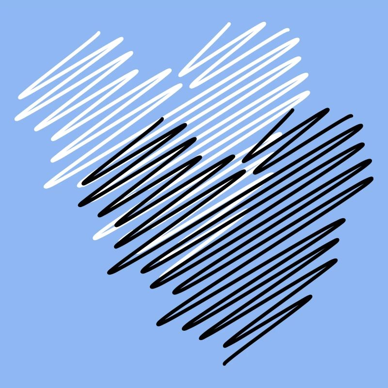 Two Hearts Scribble