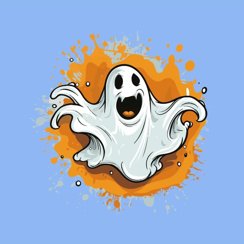 Haunted ghost on color splash