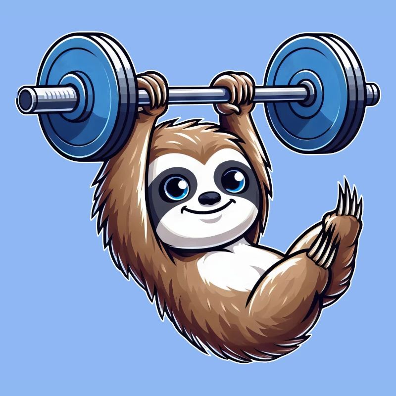 paresseux haltère Pull-Up Workout Drôle