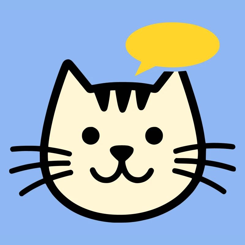 Visage de chat avec bulle de dialogue