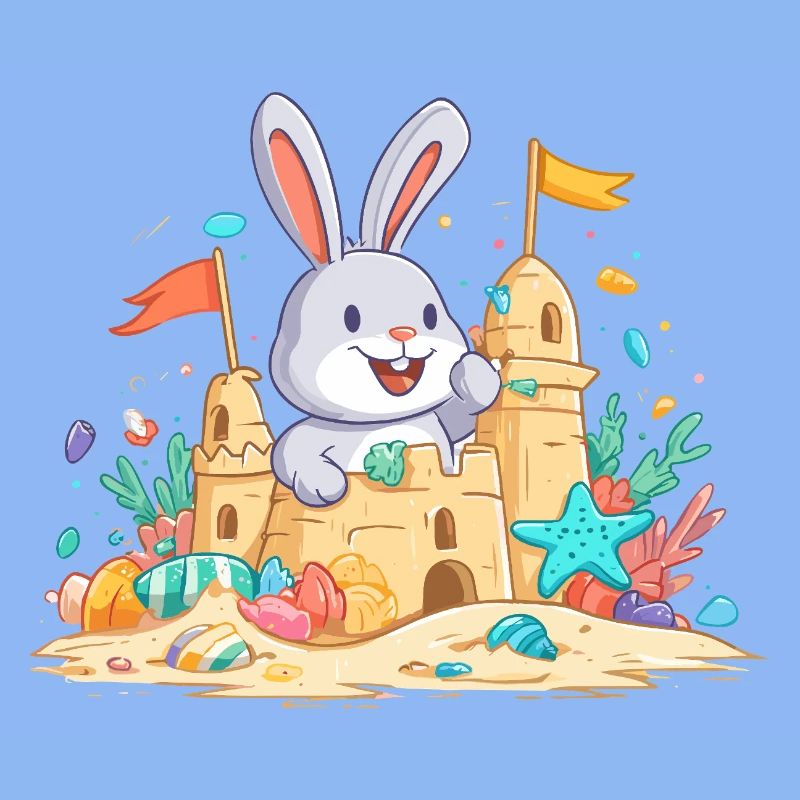 Un lapin d’été dans la basse à sable